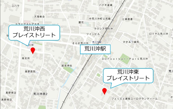 あらかわおきプレイストリートの位置
