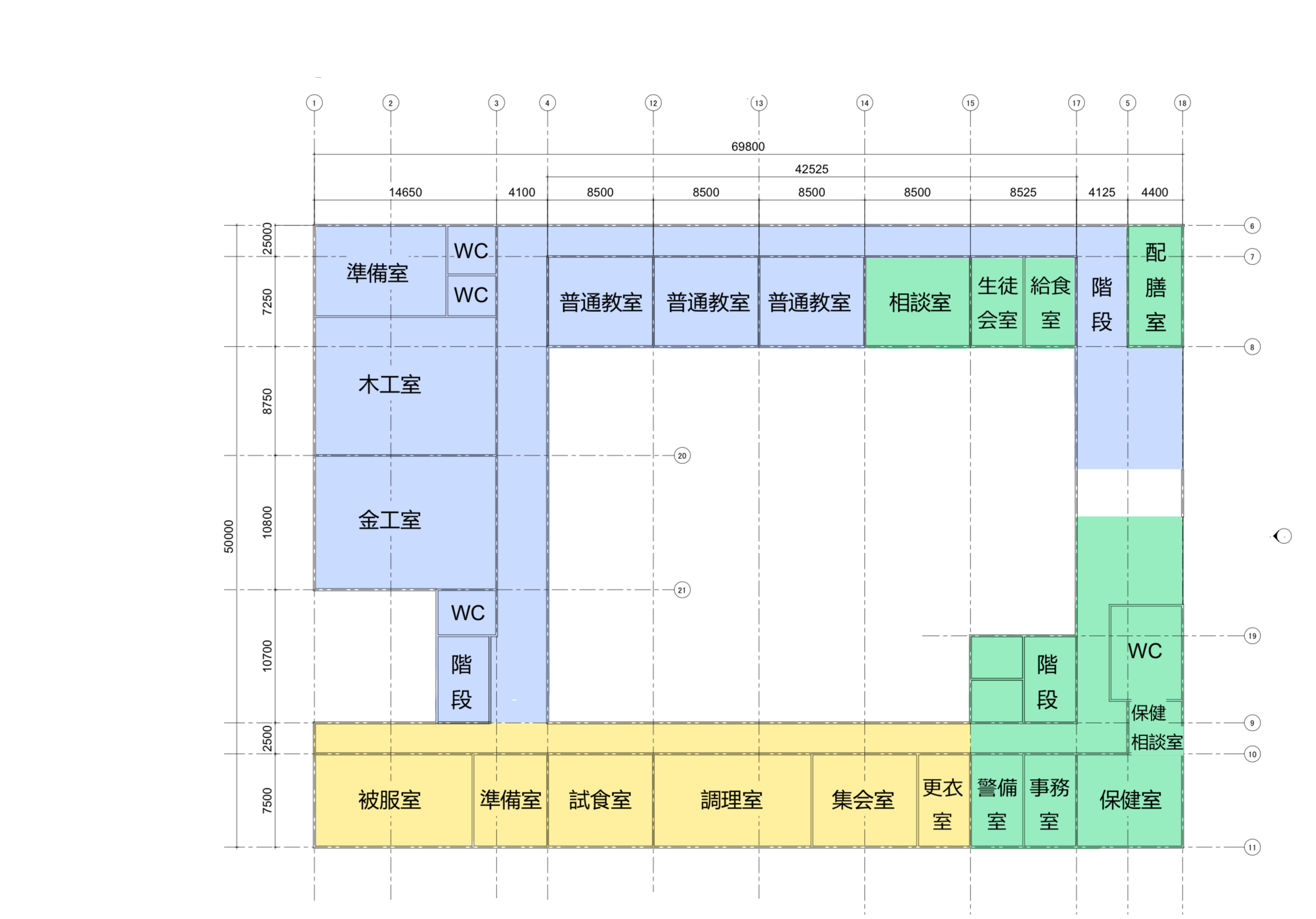 統合後の公共施設平面図