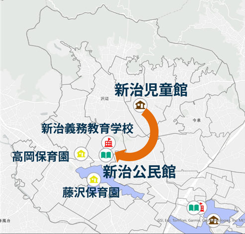 新治地域の主な育児・教育施設