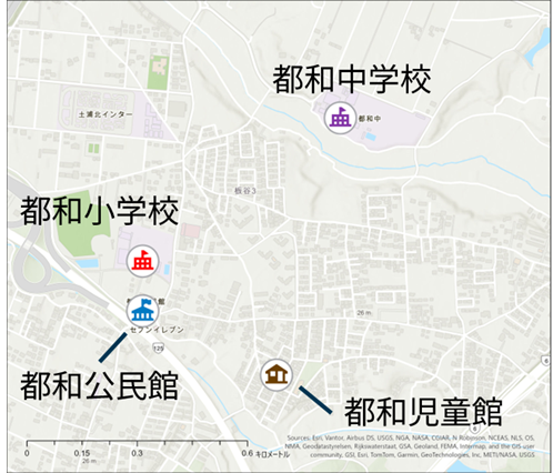 都和地区の教育施設の配置
